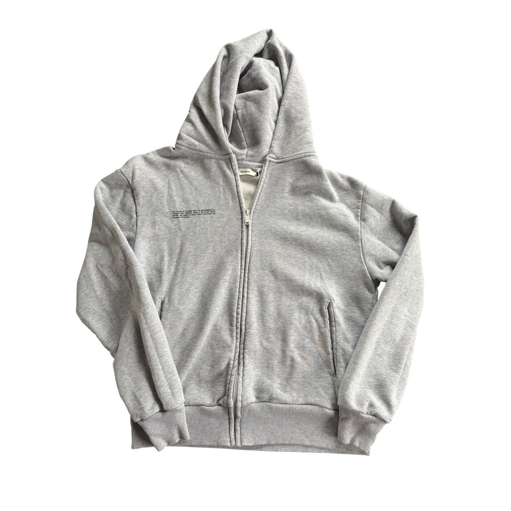 Pangaia Organic Recycled Cotton Zip Up Hoodie Grey Mens Size Medium Sweatshirt